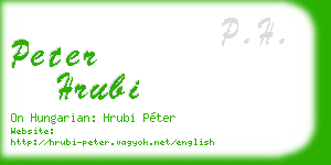 peter hrubi business card